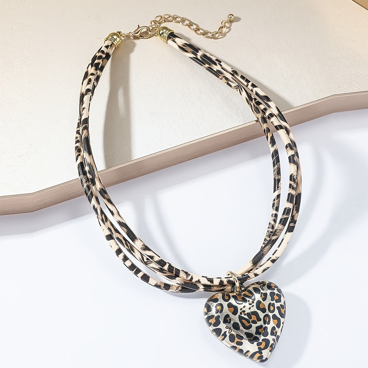 Love Leopard Anhänger Multi-layer Leder String Halskette