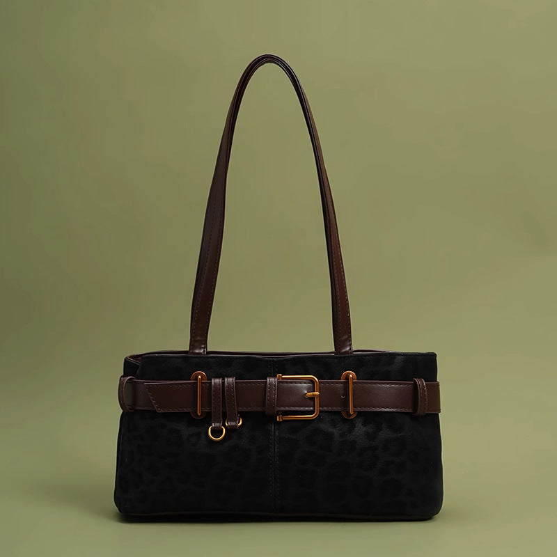 Temperament Autumn And Winter Retro Leopard Print Shoulder Bag