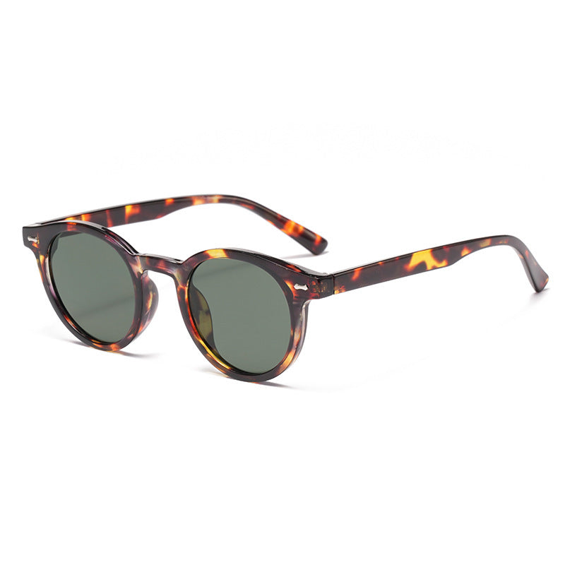 Neue Beige Nagel Runde Frame Sonnenbrille Retro Persönlichkeit Trendy Sonnenbrillen für Frauen