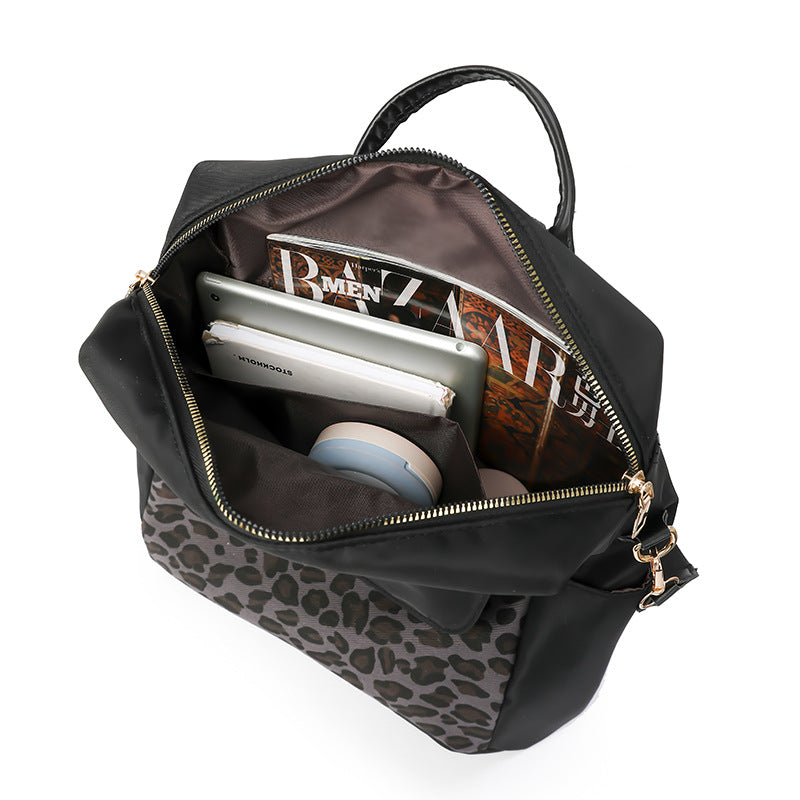 Leopard Print Women's Large Capacity Backpack