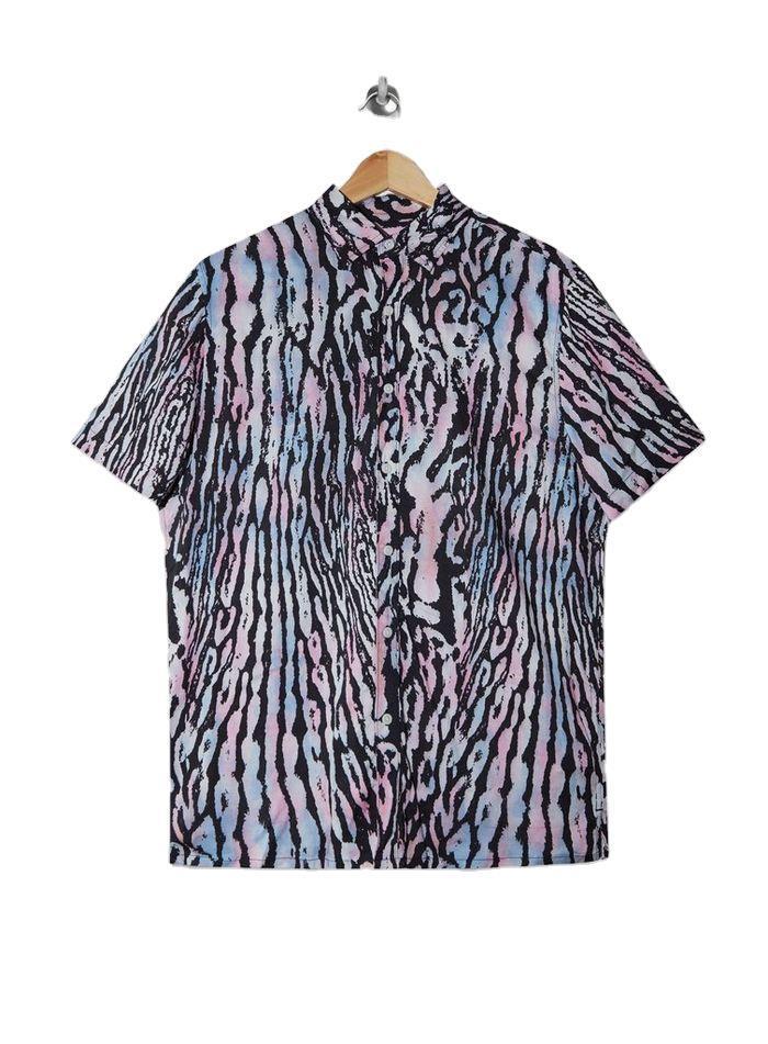 Herren Birds Leopard Print Solid Rundhalsausschnitt Shirt