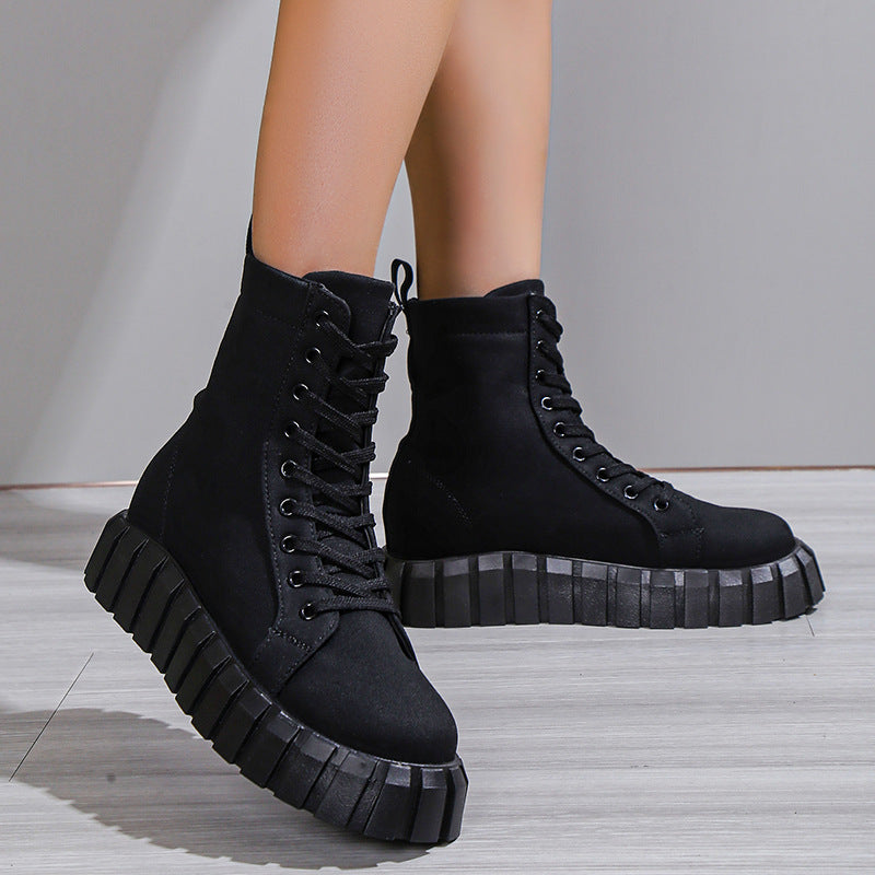 Leopard Print Frauen Schuhe Plattform Stiefel