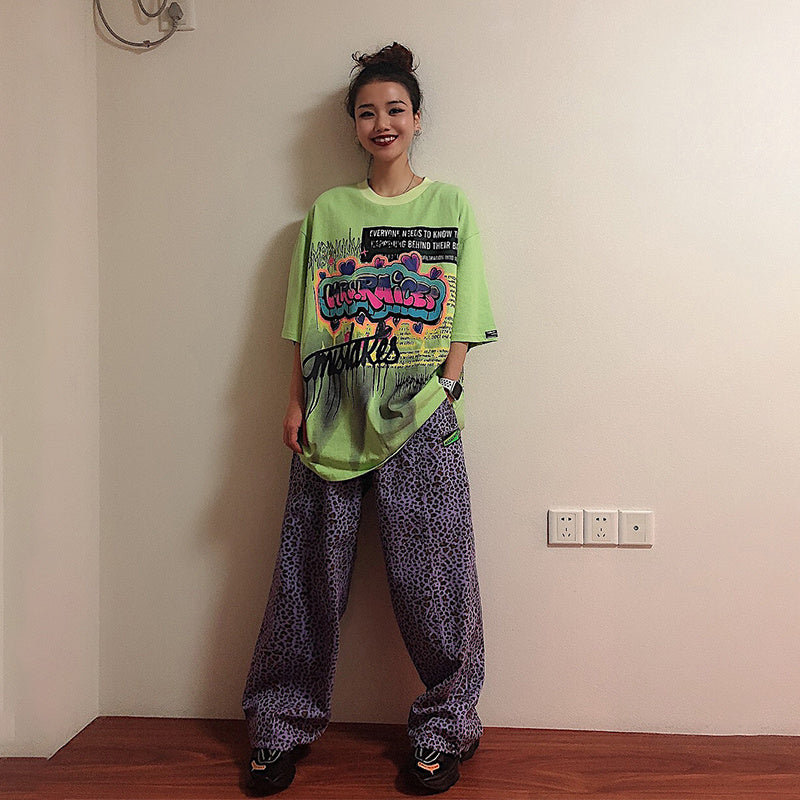 Leopard print casual pants