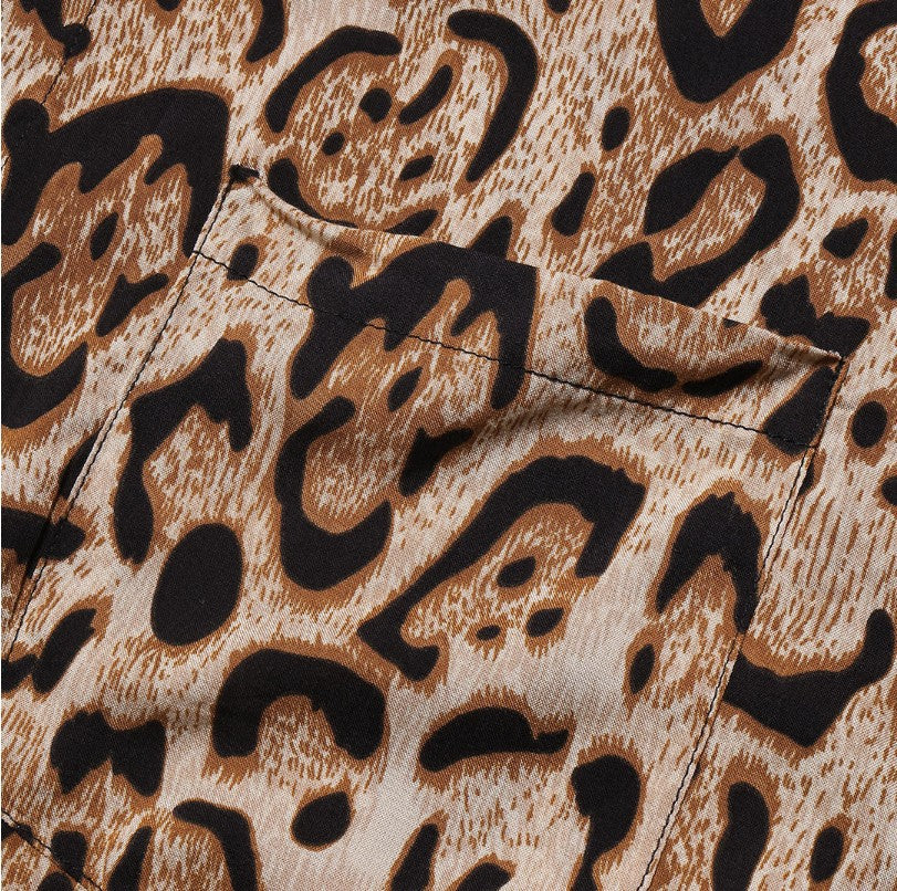 Leopard print short-sleeved shirt