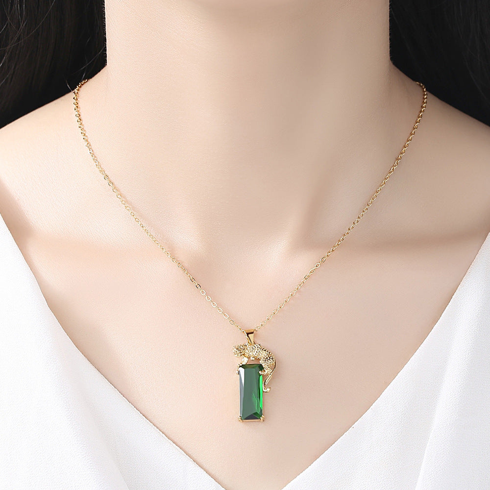 Gold Leopard Stye Pendant