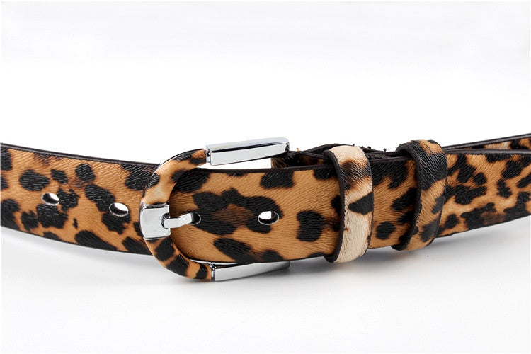 Leopard Print Belt -Ledergürtel für Frauen