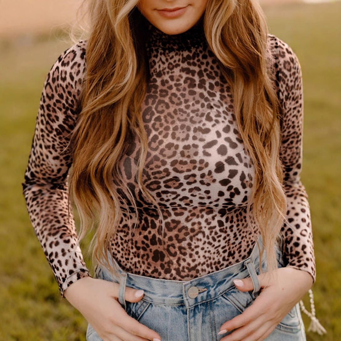 European And American Fashion & Trend Leopard Print Jumpsuit Top For Women