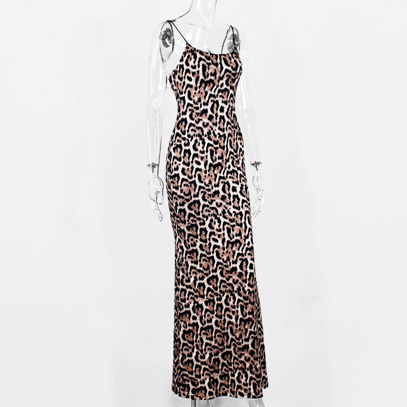 Camisole-Kleid mit Leopardenmuster
