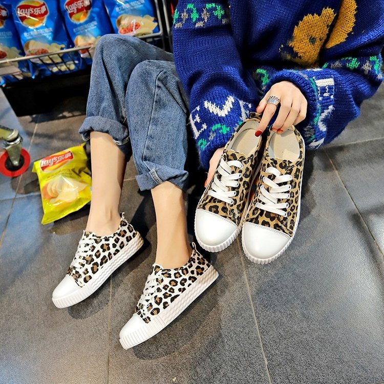Leopard Muster wilde Leinwand Schuhe Student ins flachen Boden Schuhe Flut