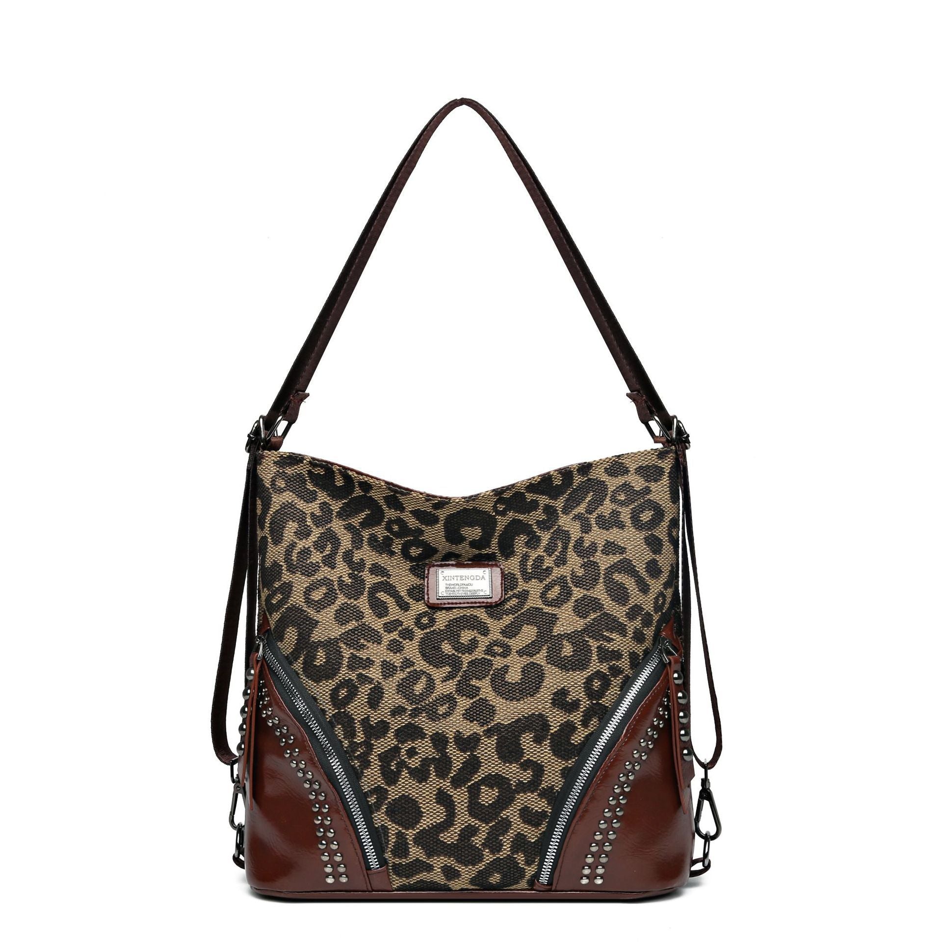 Leopardenmuster große Kapazität Retro-Stil multifunktionale Handtasche