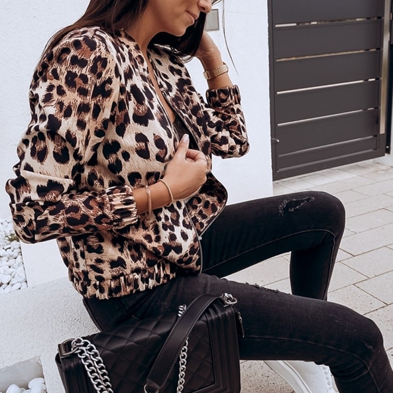 Leopard print ladies jacket