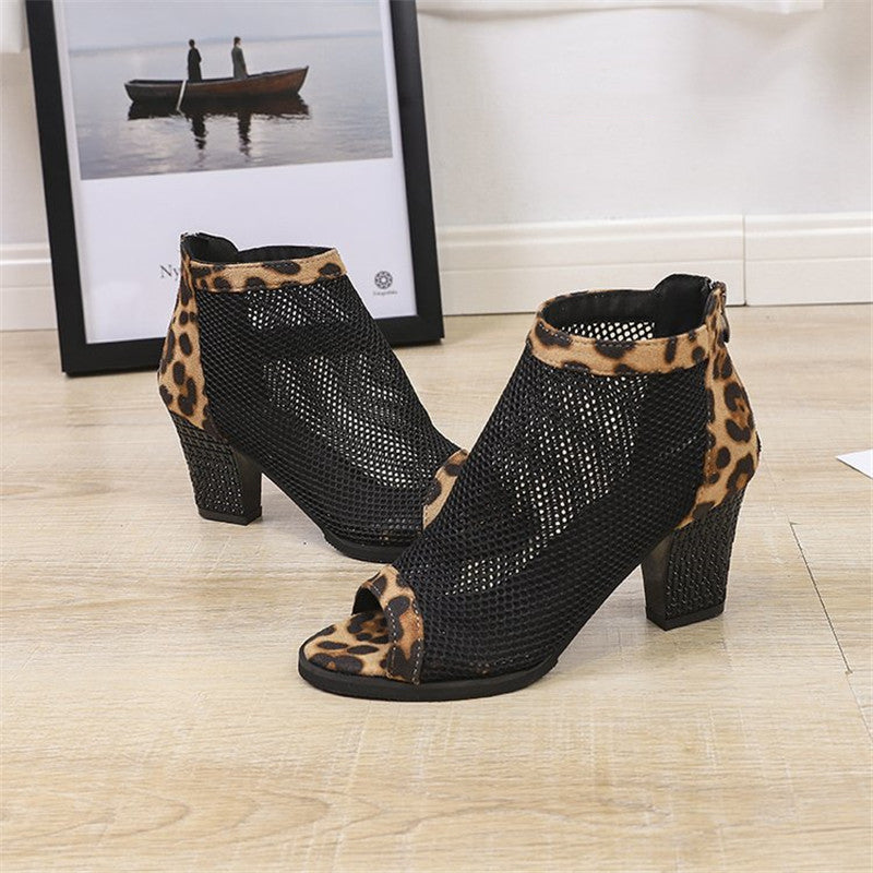 Thick leopard female sandals