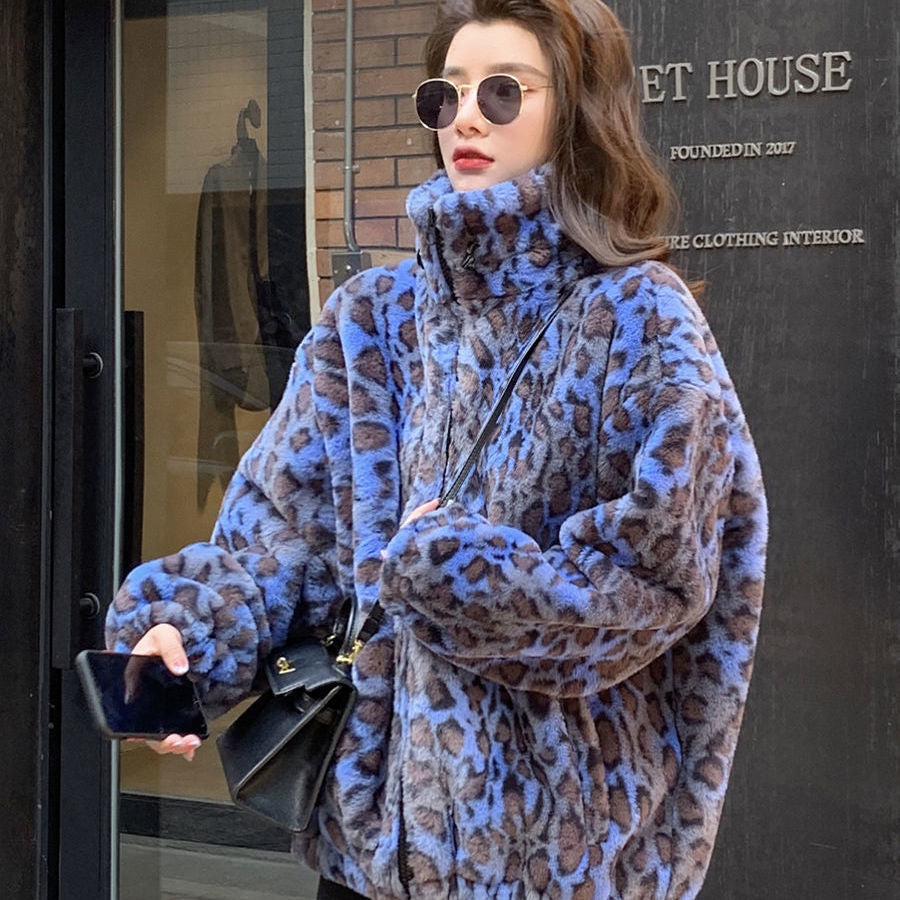 Hong Kong Leopard Lamb Plush Coat