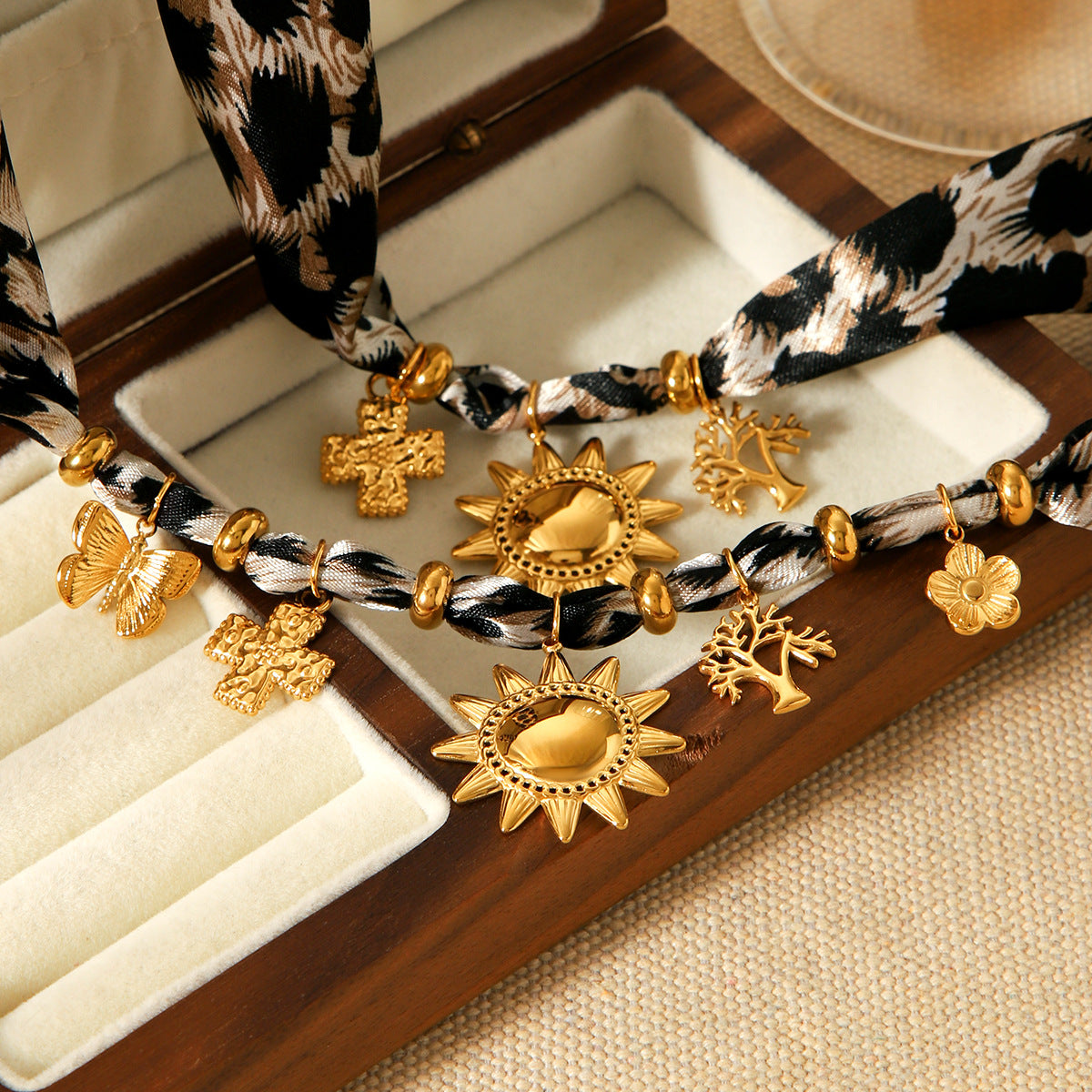 Leopard Ribbon Cross Bracelet For Women Jewerly