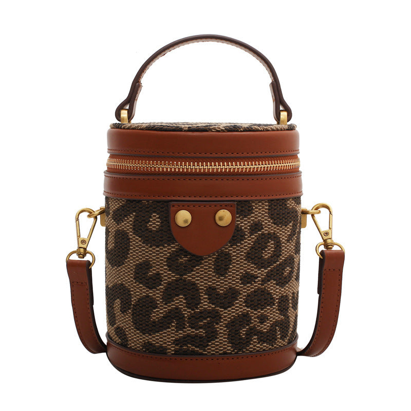Ladies Winter Rivet Fashion Leopard Print Handbag