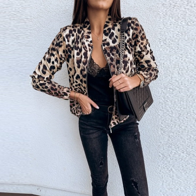 Leopard print ladies jacket