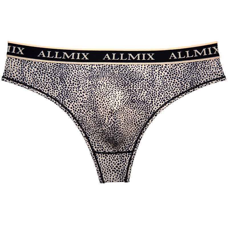 Herren Briefe Breite Taille Leopard Print Sport Fitness Niedrige Taille T-back Briefs