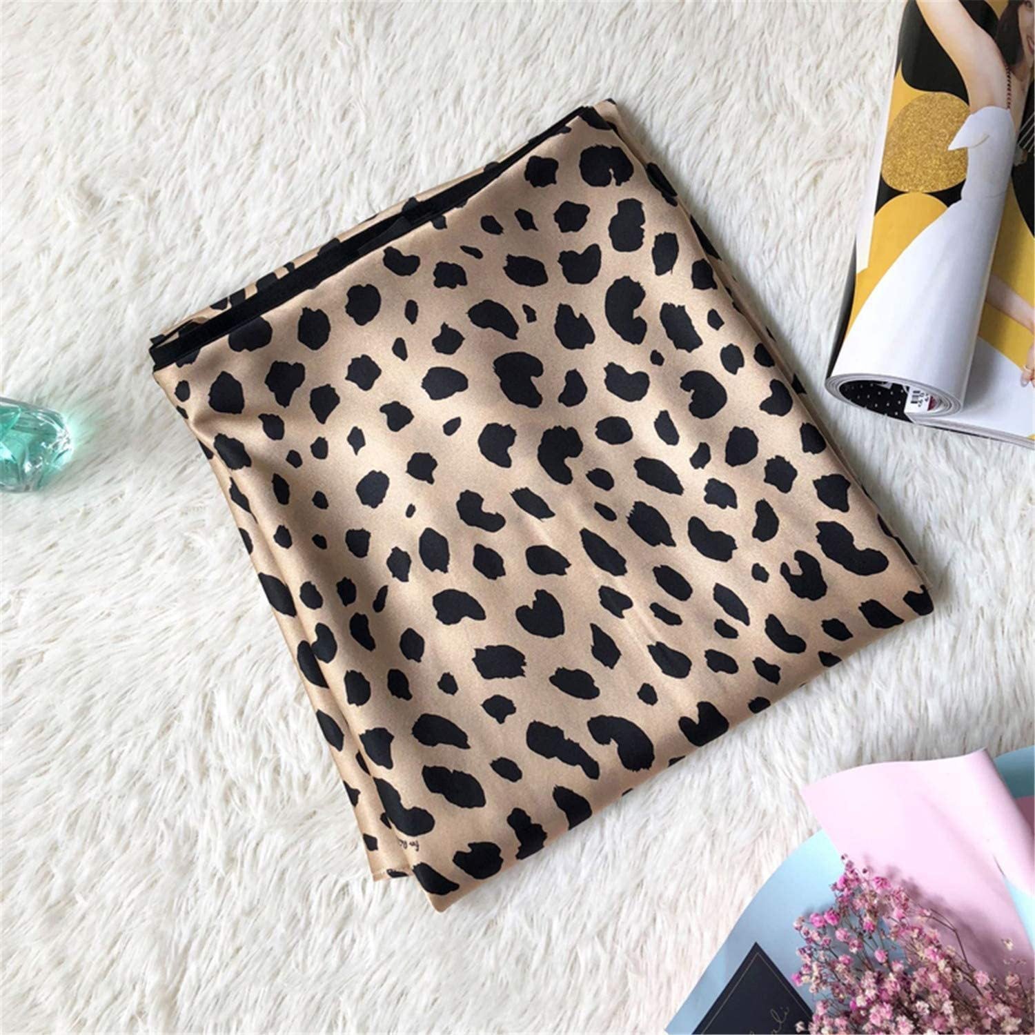 Damen Leopard Printed Kleid Hohe Taille Unsichtbarer Reißverschluss Rock