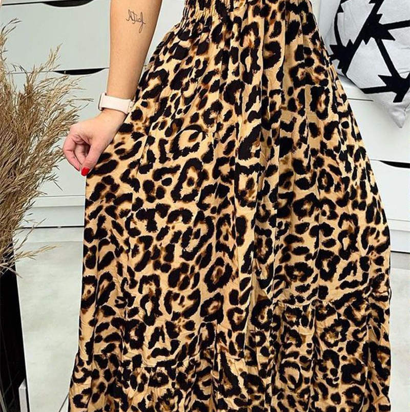 Europäisches und amerikanisches Leopardenmuster-Strumpfkleid