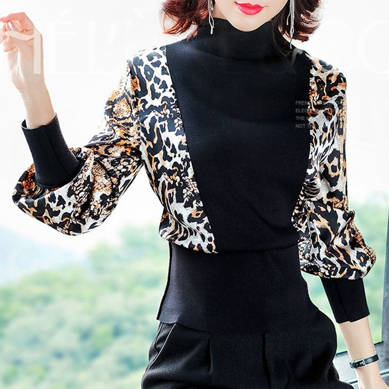 Women Leopard Shirt Western Style Base Fashion