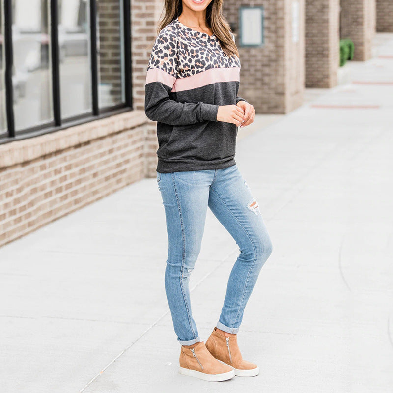 Leopard patchwork sweatshirt