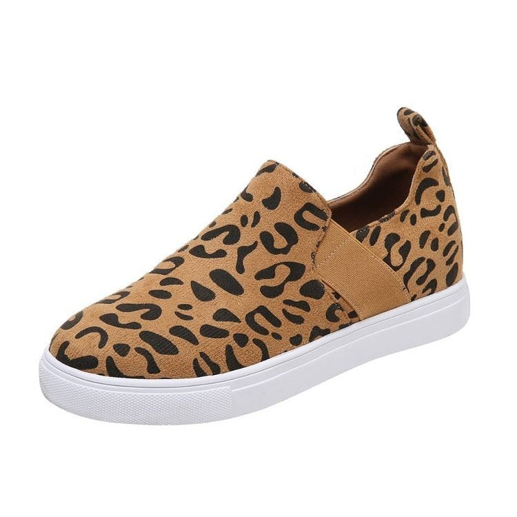 Leopard Loafers Frauen Elastic Band Design Casual flache Schuhe