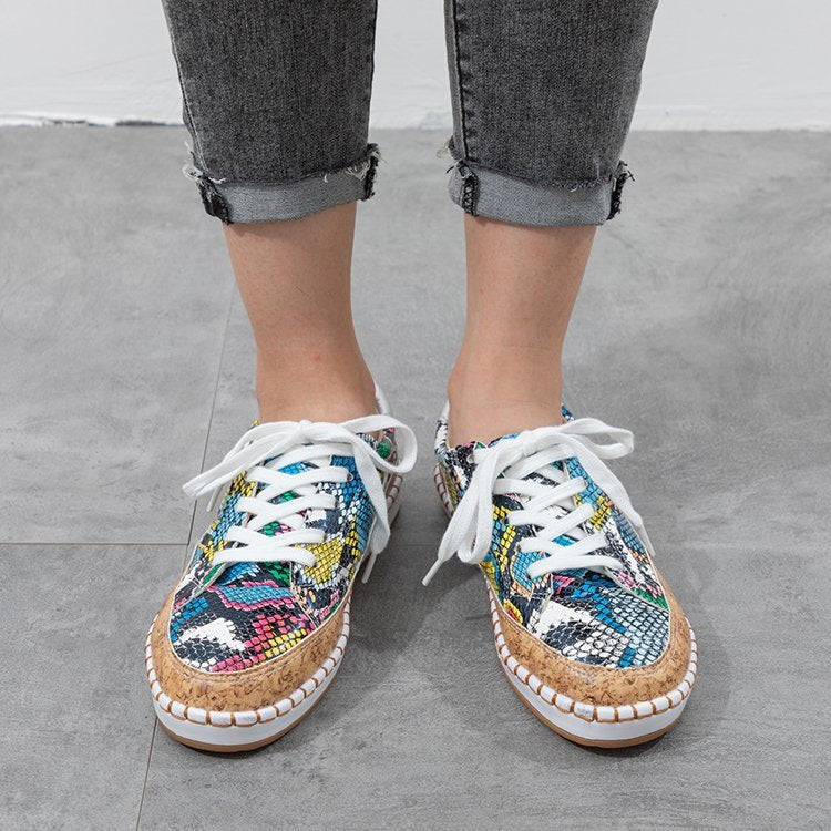 Leopard Print Platform Shoes Snake Print