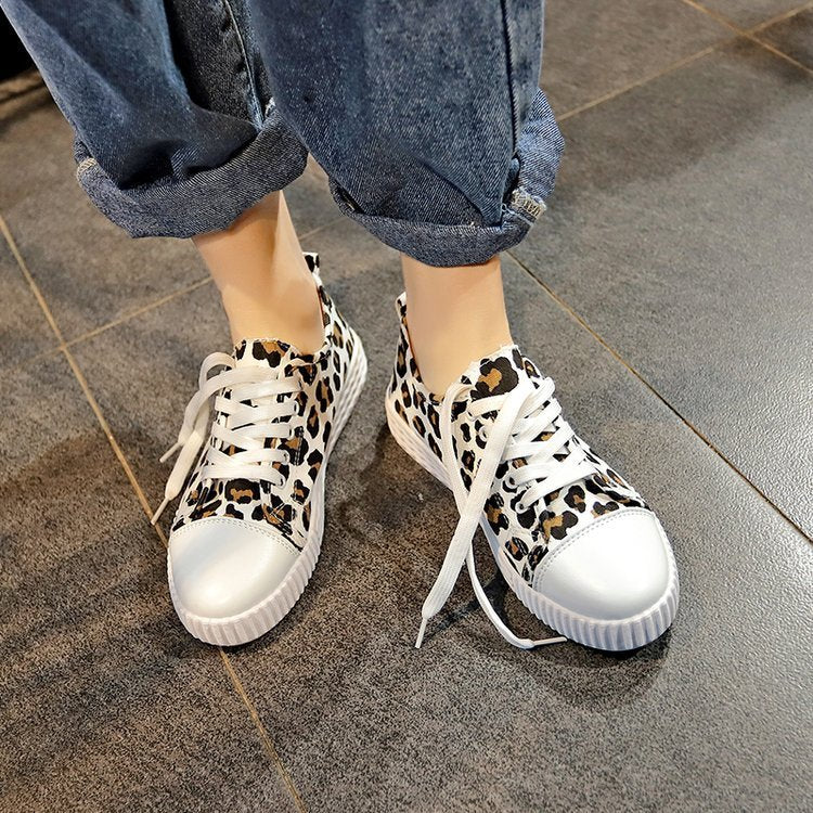 Leopard Muster wilde Leinwand Schuhe Student ins flachen Boden Schuhe Flut