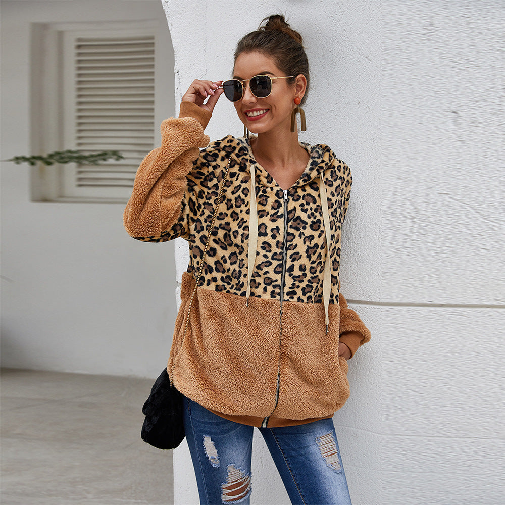 Leopard patch coat