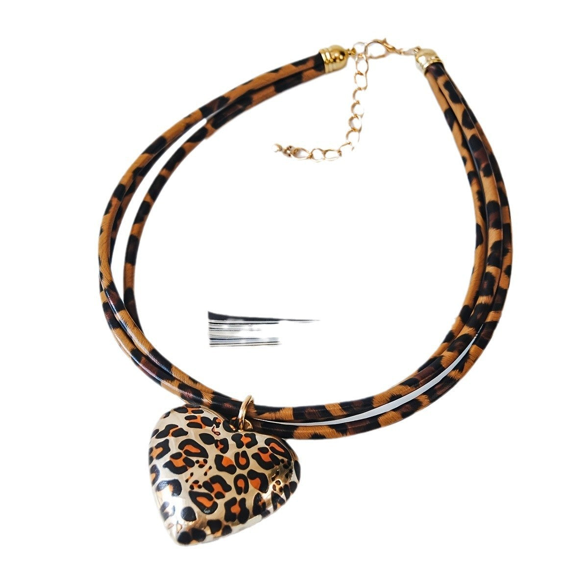 Love Leopard Anhänger Multi-layer Leder String Halskette