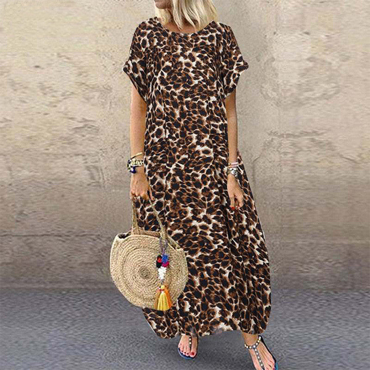 Sexy Leopard Print Damen Lose Kleid