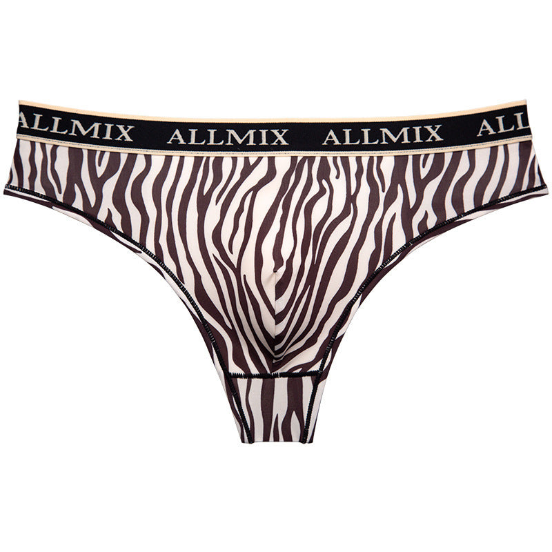 Herren Briefe Breite Taille Leopard Print Sport Fitness Niedrige Taille T-back Briefs