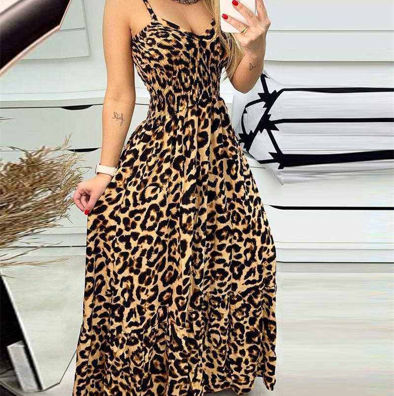 Europäisches und amerikanisches Leopardenmuster-Strumpfkleid
