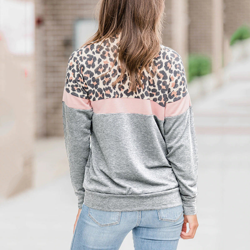 Leopard patchwork sweatshirt