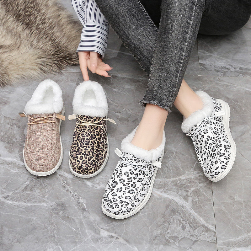 Frühling neue Leopard Print Low Top flache Baumwolle Schuhe