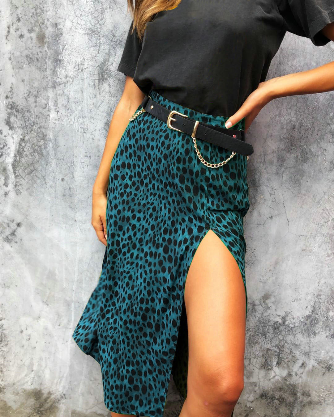 Leopard print skirt
