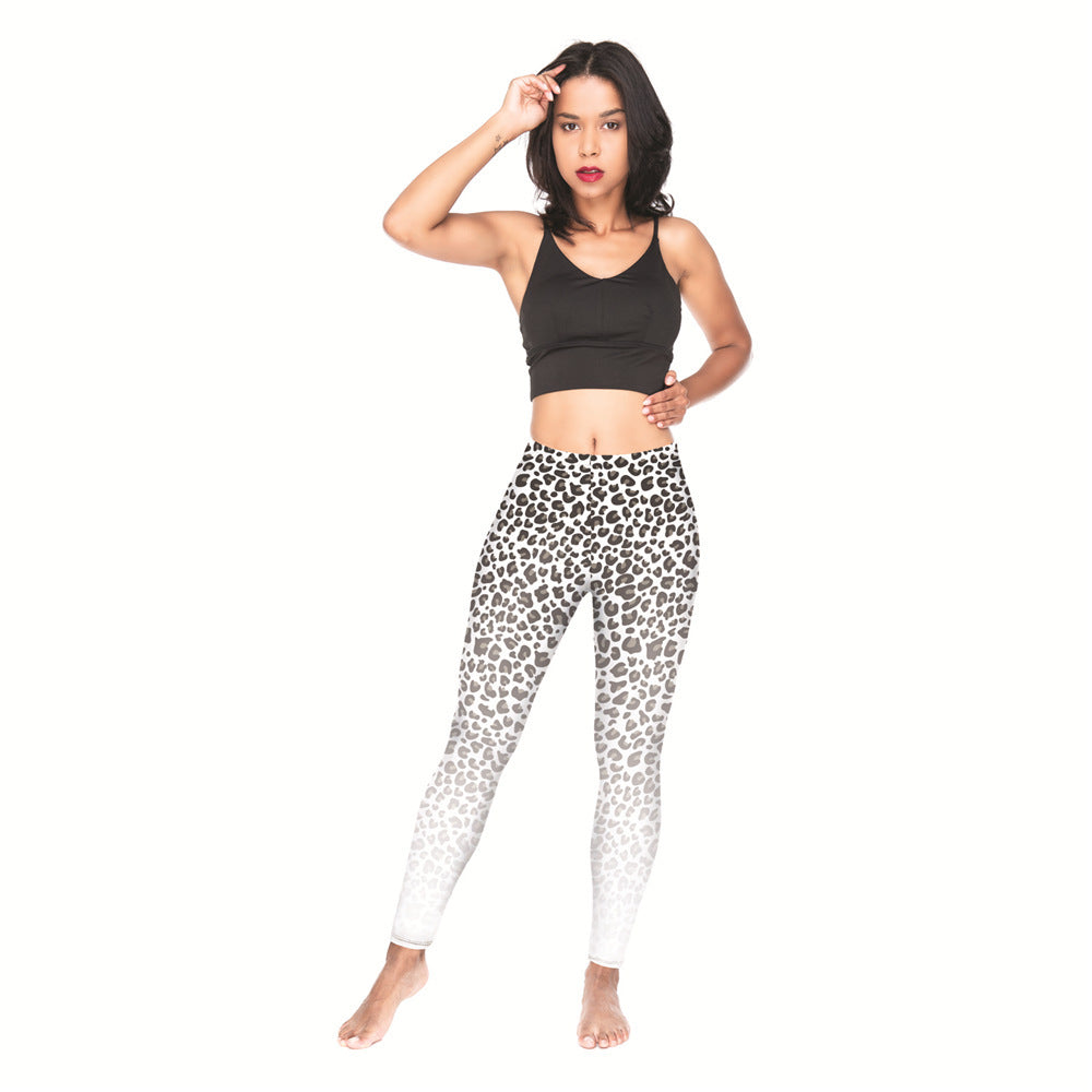 Black and white leopard print sport's pants