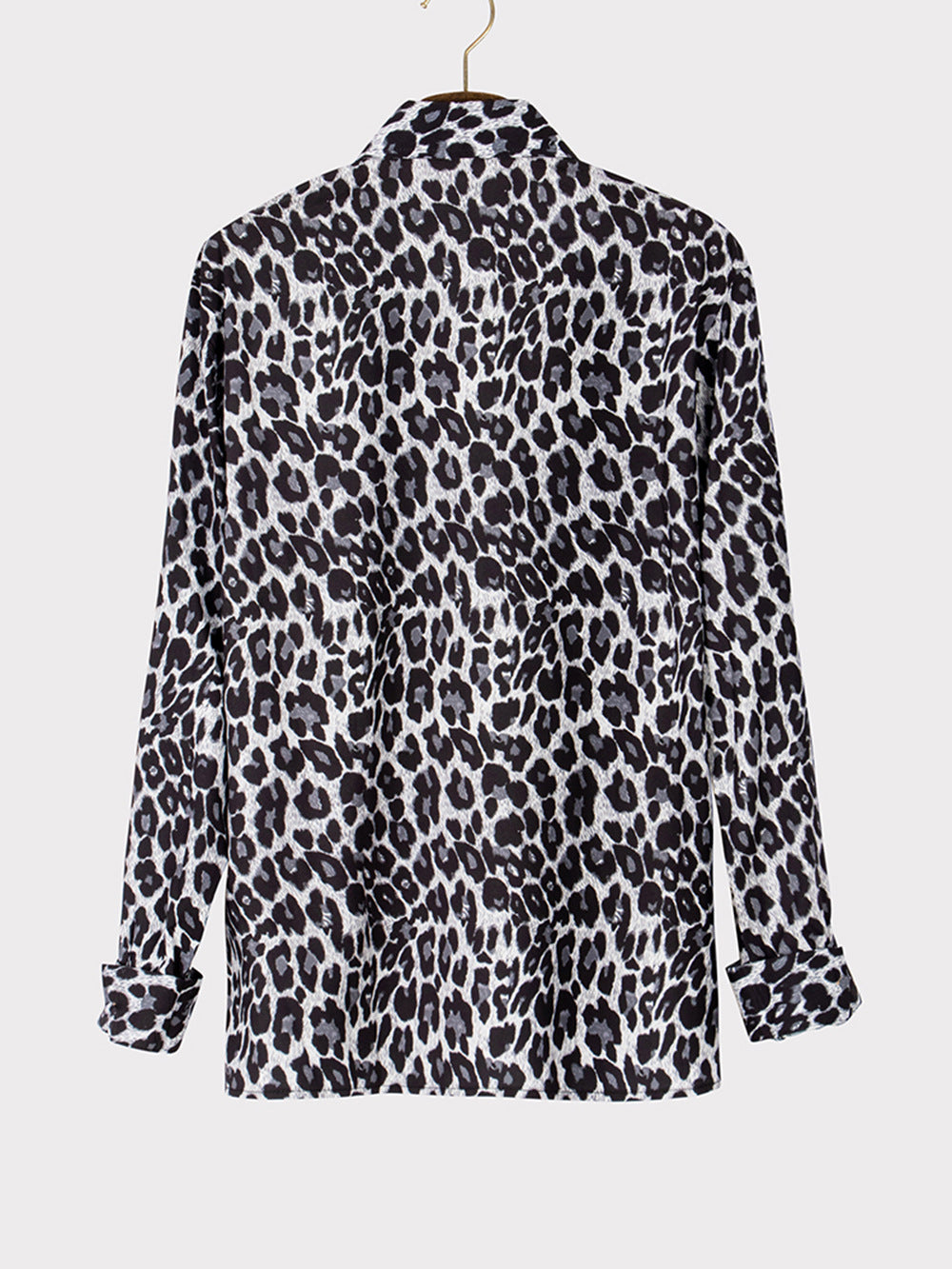Herrenhemd Leopardendruck Langarmhemd