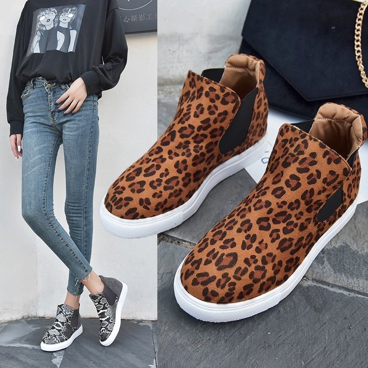 Leopard Druck Plattform Mode Freizeitschuhe