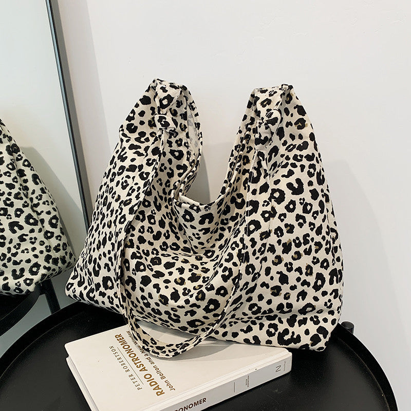 Damen-Umhängetasche mit Leopardenmuster und großem Fassungsvermögen