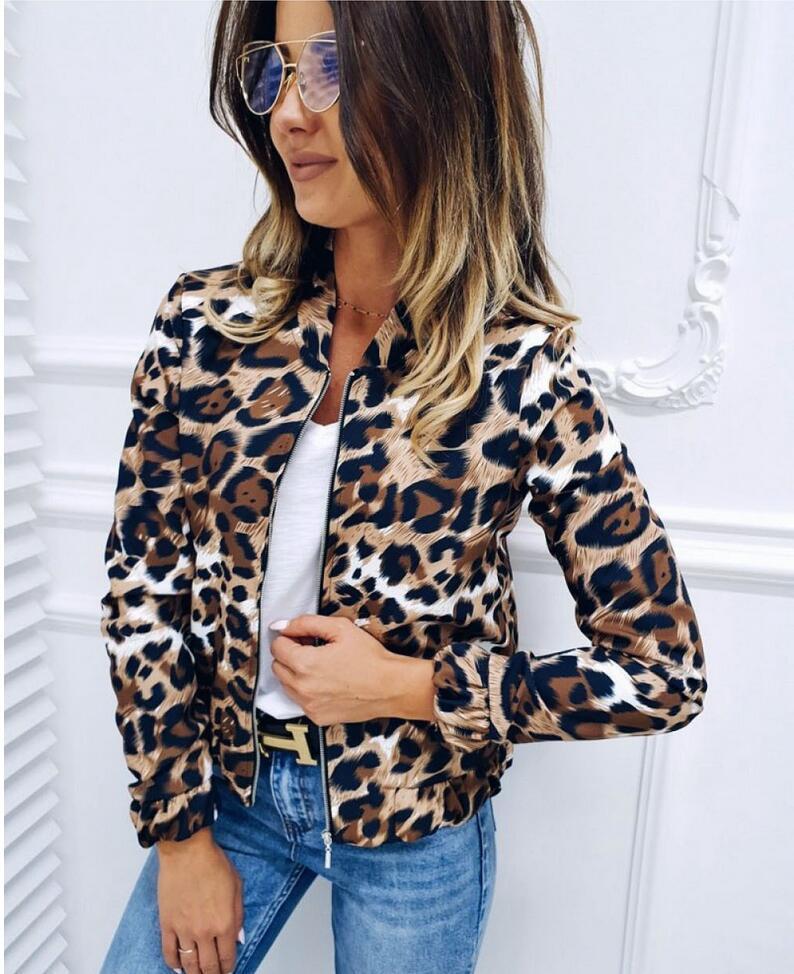 Explosion small suit fashion leopard stand collar cardigan jacket