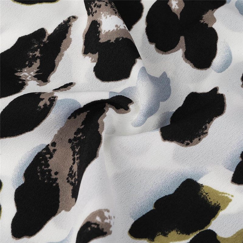 Fashion leopard print strapless shirt