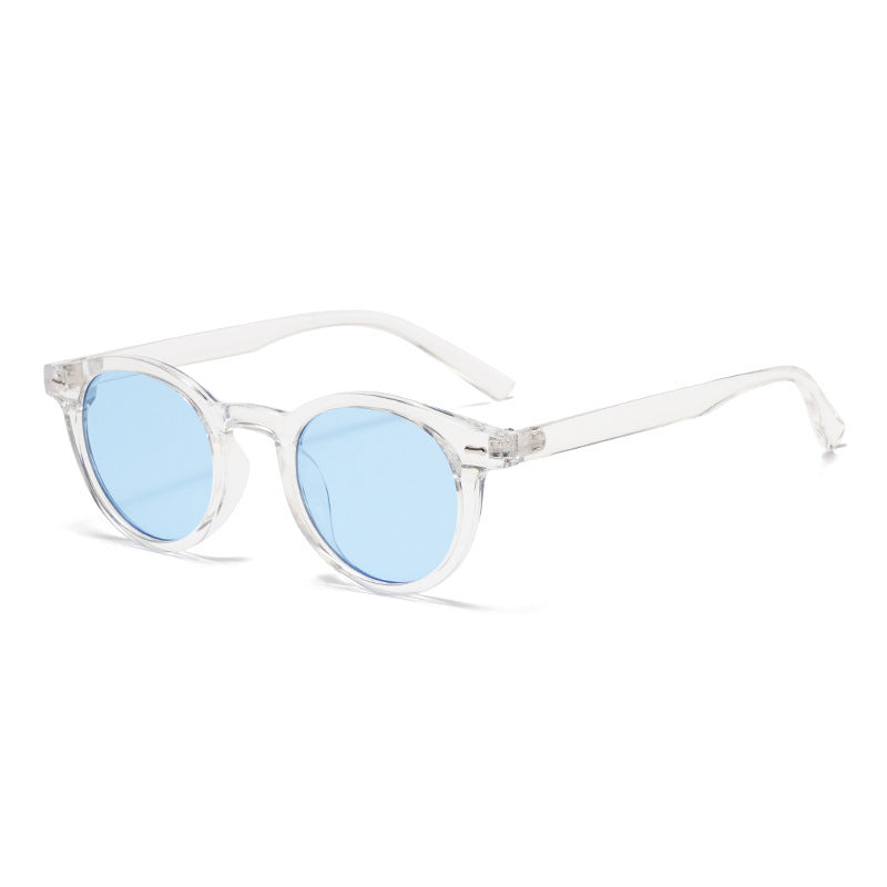 Neue Beige Nagel Runde Frame Sonnenbrille Retro Persönlichkeit Trendy Sonnenbrillen für Frauen