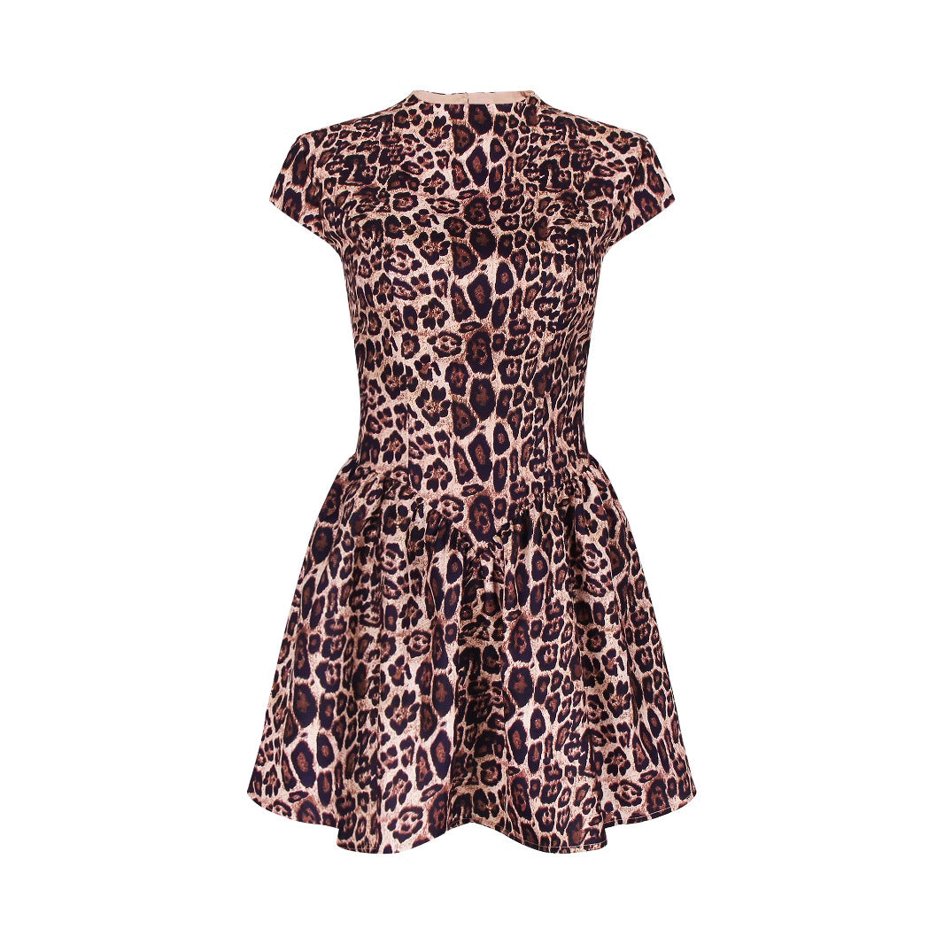 Sexy Leopard Print Rückenfreies Kleid