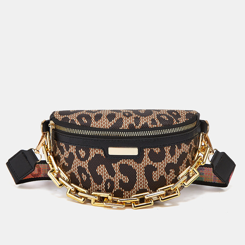 Damenmode Brusttasche Umhängetasche Leopardenprint Gürteltasche