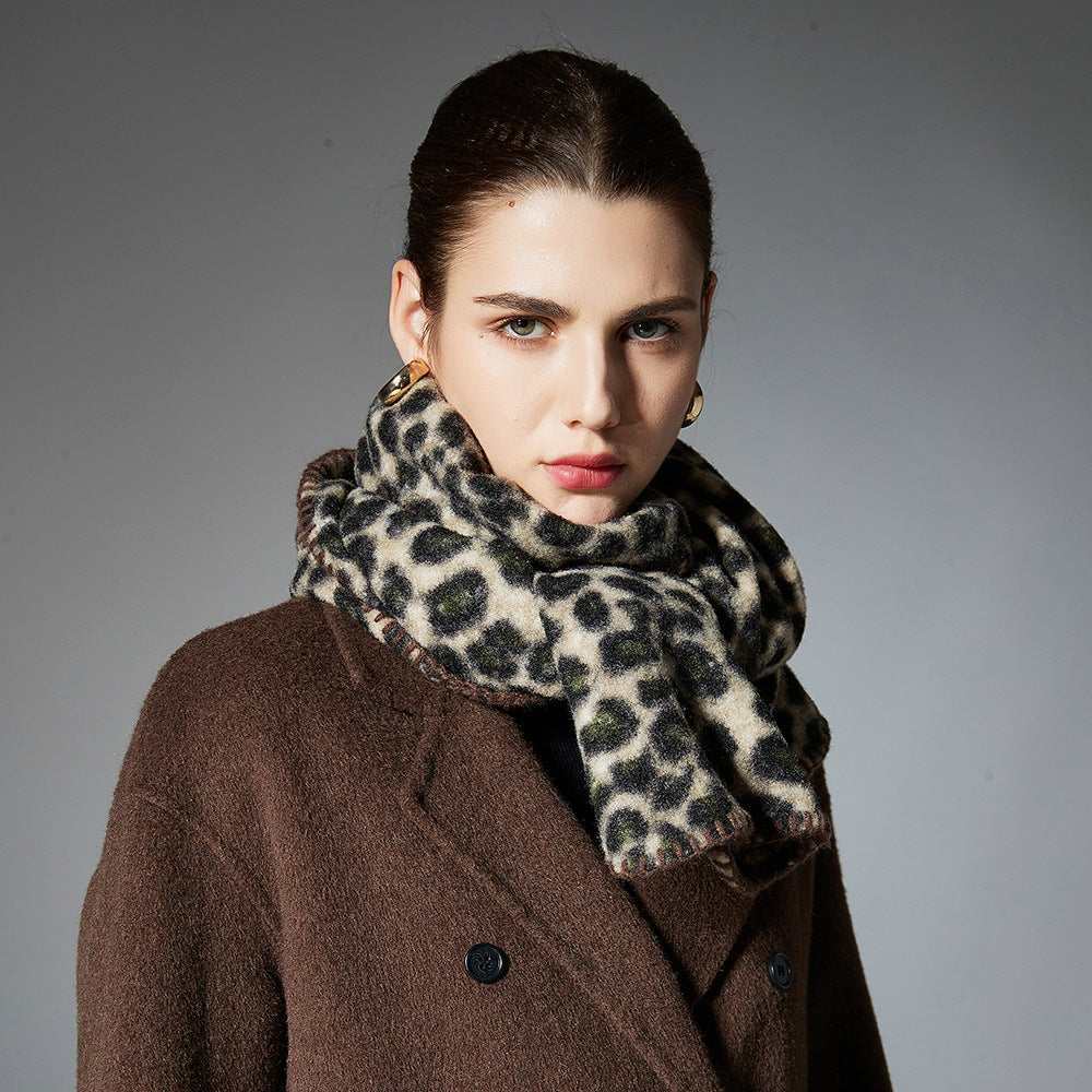 High-end Autumn And Winter Leopard Scarf