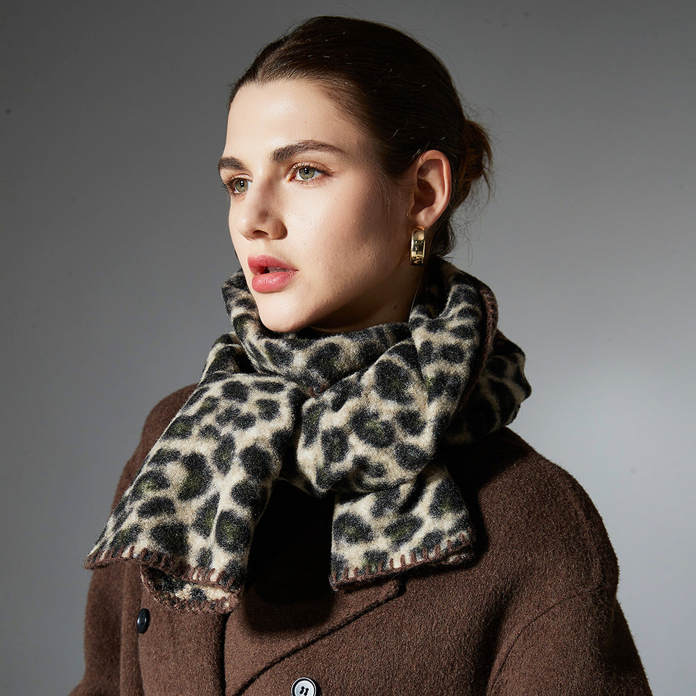 High-end Autumn And Winter Leopard Scarf