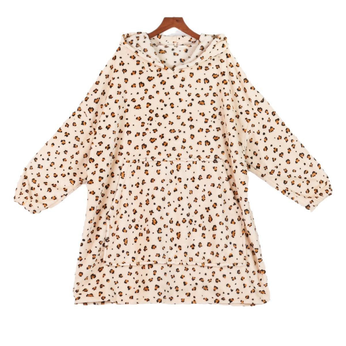 Women's Pajamas Warm Leopard Flannel Hooded