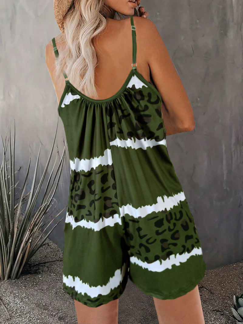 Leopard Print Jumpsuit Women's Summer Dress