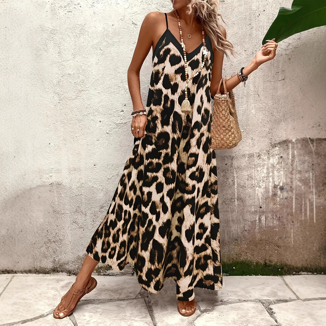 Women's Leopard Print Long Dress
